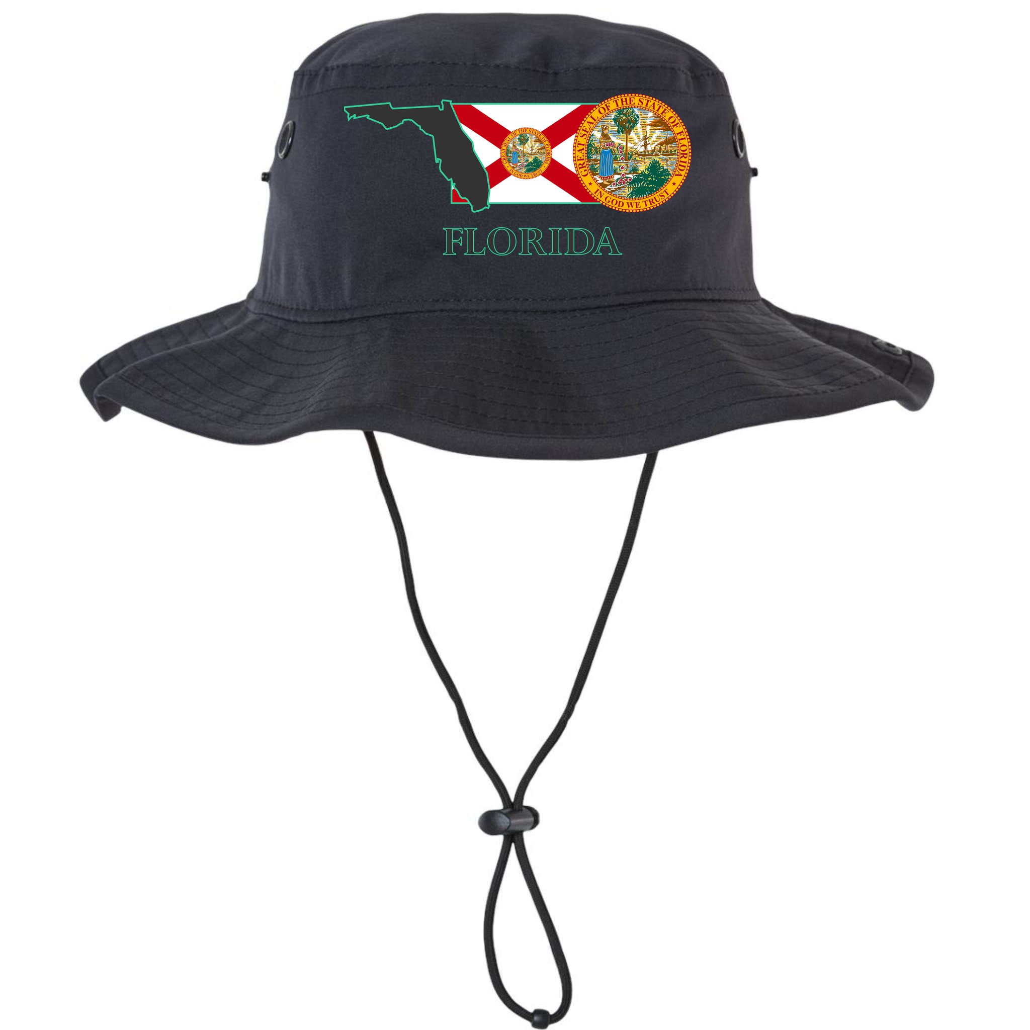 Florida Seal And Flag Bucket Hat