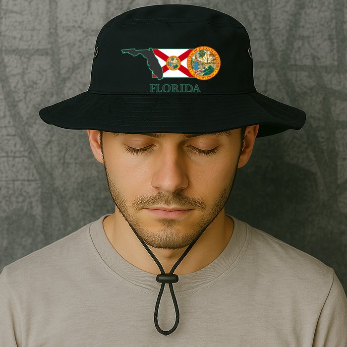 Florida Seal And Flag Bucket Hat