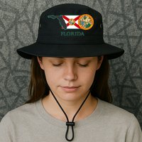 Florida Seal And Flag Bucket Hat
