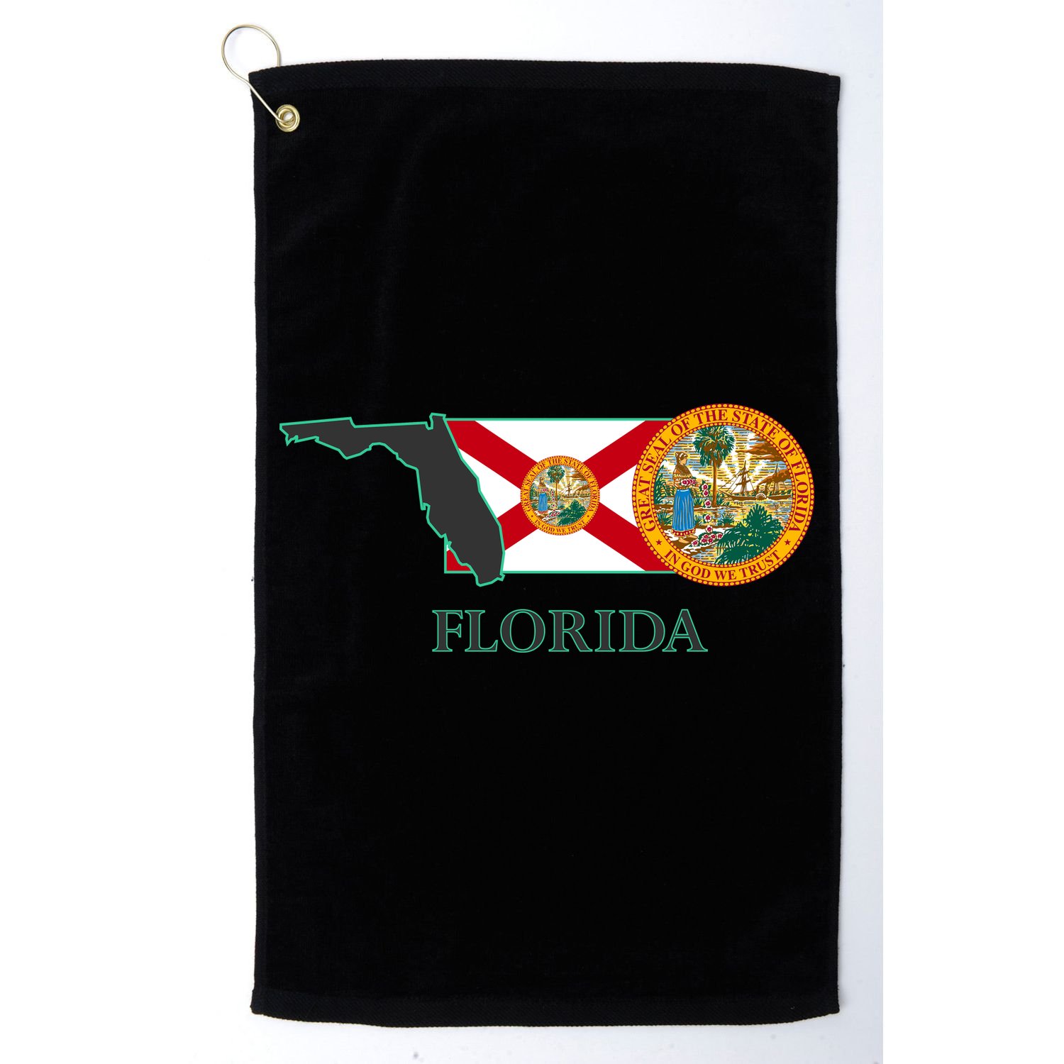 Florida Seal And Flag Golf Towel