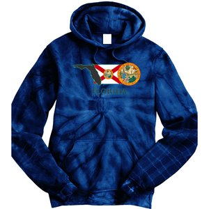 Florida Seal And Flag Tie Dye Hoodie