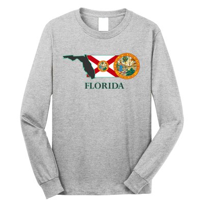 Florida Seal And Flag Long Sleeve Shirt