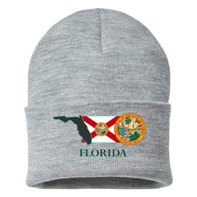 Florida Seal And Flag Sustainable Knit Beanie