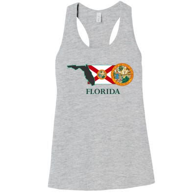 Florida Seal And Flag Women's Racerback Tank