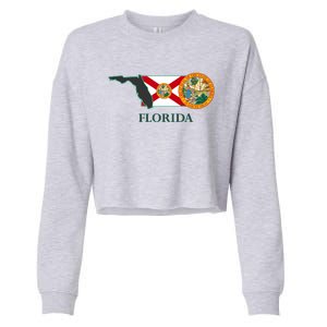 Florida Seal And Flag Cropped Pullover Crew