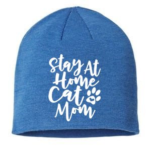 Funny Stay At Home Cat Mom Rescue Foster Cats Design Gift Sustainable Beanie