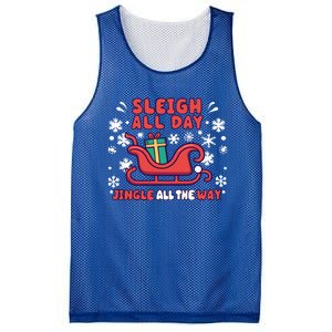 Funny Sleigh All Day Jingle All The Way Christmas Design Gift Mesh Reversible Basketball Jersey Tank