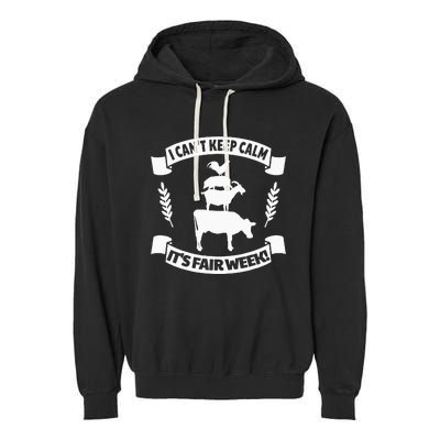 Fun State and County Fair Show Farm Animal Showing Quote Garment-Dyed Fleece Hoodie