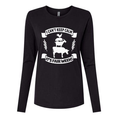 Fun State and County Fair Show Farm Animal Showing Quote Womens Cotton Relaxed Long Sleeve T-Shirt