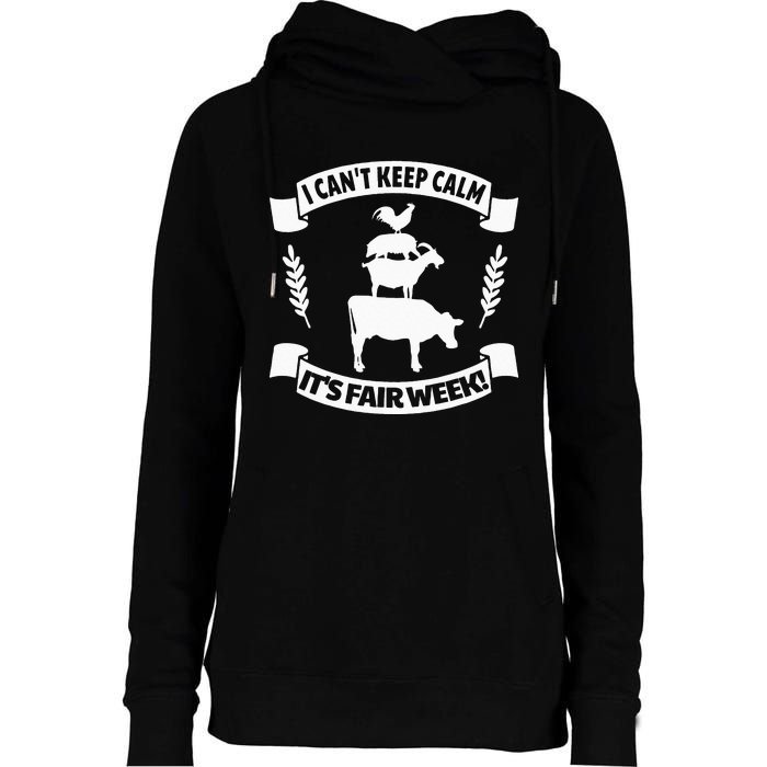 Fun State and County Fair Show Farm Animal Showing Quote Womens Funnel Neck Pullover Hood