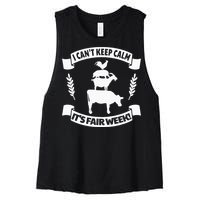 Fun State and County Fair Show Farm Animal Showing Quote Women's Racerback Cropped Tank