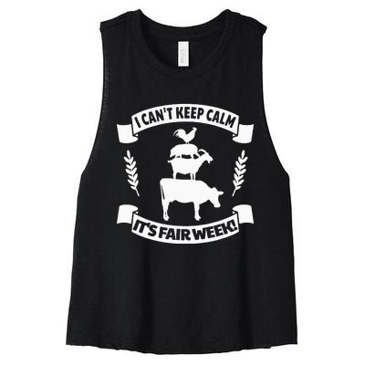 Fun State and County Fair Show Farm Animal Showing Quote Women's Racerback Cropped Tank