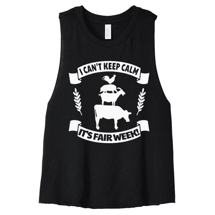 Fun State and County Fair Show Farm Animal Showing Quote Women's Racerback Cropped Tank