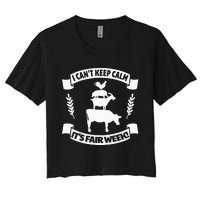 Fun State and County Fair Show Farm Animal Showing Quote Women's Crop Top Tee