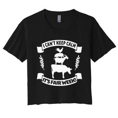 Fun State and County Fair Show Farm Animal Showing Quote Women's Crop Top Tee