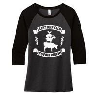 Fun State and County Fair Show Farm Animal Showing Quote Women's Tri-Blend 3/4-Sleeve Raglan Shirt