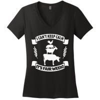 Fun State and County Fair Show Farm Animal Showing Quote Women's V-Neck T-Shirt