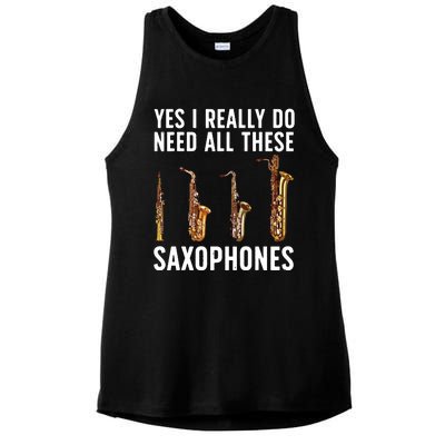 Funny Saxophone Art For Men Women Sax Player Musician Ladies PosiCharge Tri-Blend Wicking Tank