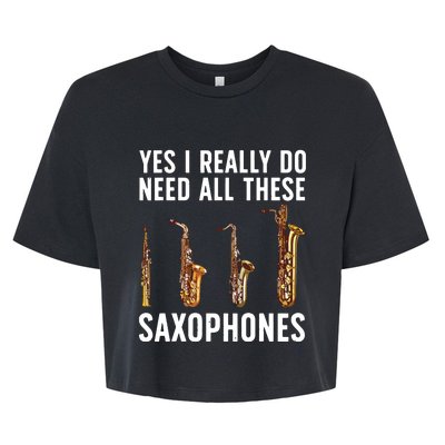 Funny Saxophone Art For Men Women Sax Player Musician Bella+Canvas Jersey Crop Tee