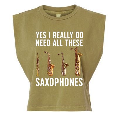 Funny Saxophone Art For Men Women Sax Player Musician Garment-Dyed Women's Muscle Tee