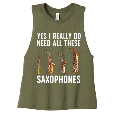 Funny Saxophone Art For Men Women Sax Player Musician Women's Racerback Cropped Tank