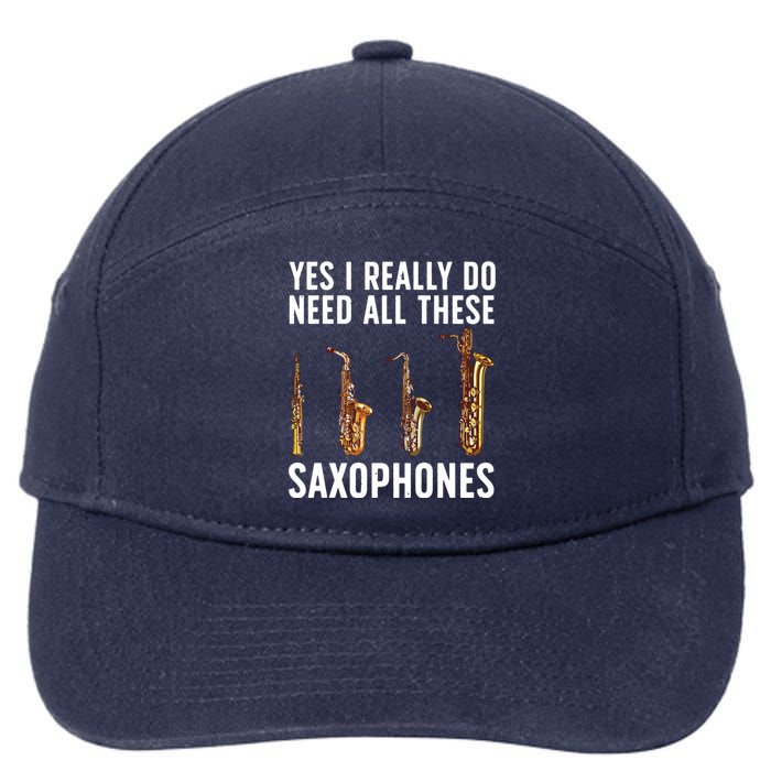 Funny Saxophone Art For Men Women Sax Player Musician 7-Panel Snapback Hat