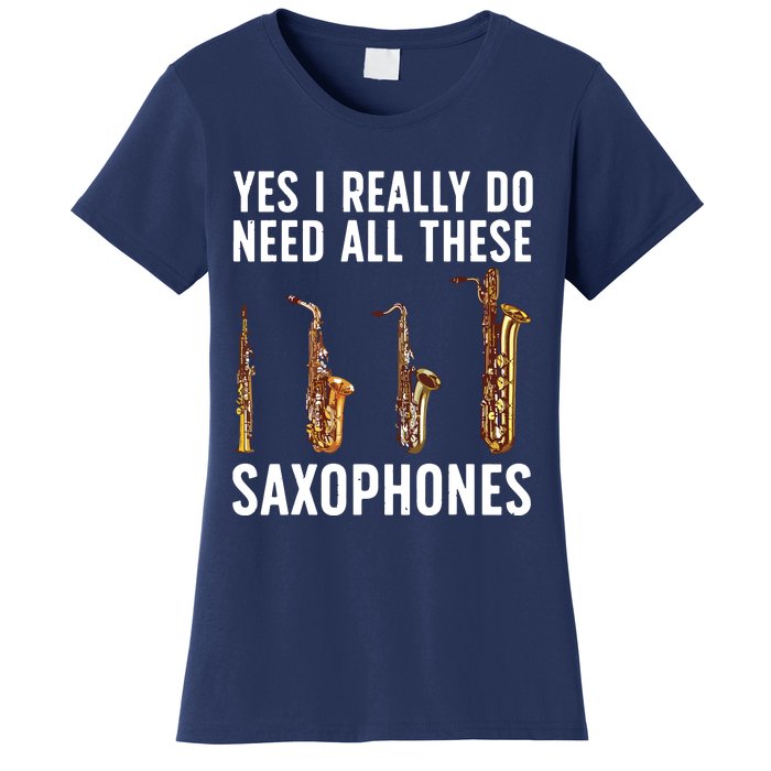 Funny Saxophone Art For Men Women Sax Player Musician Women's T-Shirt