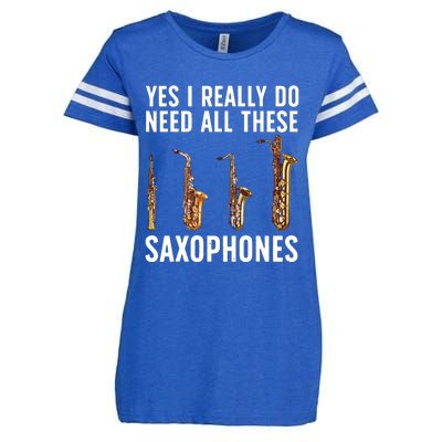 Funny Saxophone Art For Men Women Sax Player Musician Enza Ladies Jersey Football T-Shirt