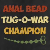 Funny Sayings Anal Bead Tug O War Champion 7 Panel Mesh Trucker Snapback Hat