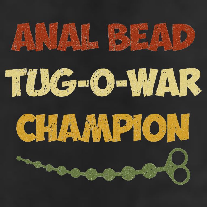 Funny Sayings Anal Bead Tug O War Champion 7 Panel Mesh Trucker Snapback Hat