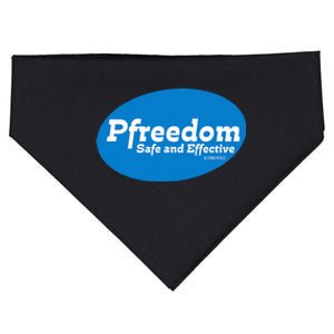 Freedom Safe And Effective Funny Patriotic Freedom Parody USA-Made Doggie Bandana