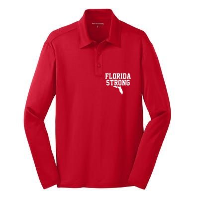 Florida Strong Awareness Hurricane Milton Silk Touch Performance Long Sleeve Polo