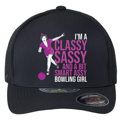 Funny Smart Assy Bowling Gift For Classy Bowler Women Flexfit Unipanel Trucker Cap