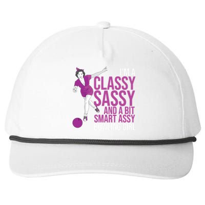 Funny Smart Assy Bowling Gift For Classy Bowler Women Snapback Five-Panel Rope Hat