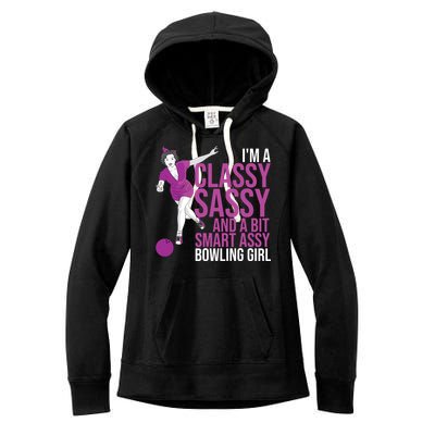 Funny Smart Assy Bowling Gift For Classy Bowler Women Women's Fleece Hoodie