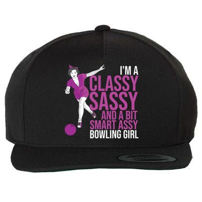 Funny Smart Assy Bowling Gift For Classy Bowler Women Wool Snapback Cap