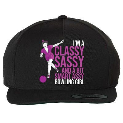 Funny Smart Assy Bowling Gift For Classy Bowler Women Wool Snapback Cap