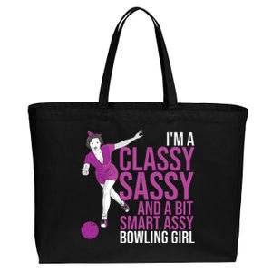 Funny Smart Assy Bowling Gift For Classy Bowler Women Cotton Canvas Jumbo Tote