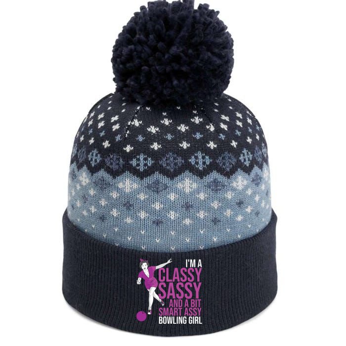 Funny Smart Assy Bowling Gift For Classy Bowler Women The Baniff Cuffed Pom Beanie