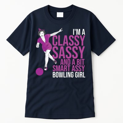 Funny Smart Assy Bowling Gift For Classy Bowler Women Tall T-Shirt
