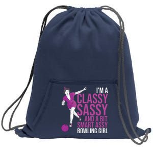 Funny Smart Assy Bowling Gift For Classy Bowler Women Sweatshirt Cinch Pack Bag