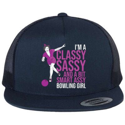 Funny Smart Assy Bowling Gift For Classy Bowler Women Flat Bill Trucker Hat