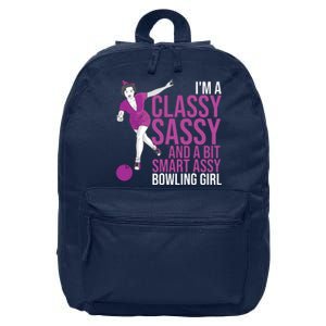 Funny Smart Assy Bowling Gift For Classy Bowler Women 16 in Basic Backpack