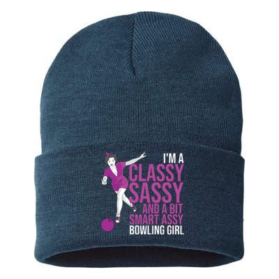 Funny Smart Assy Bowling Gift For Classy Bowler Women Sustainable Knit Beanie