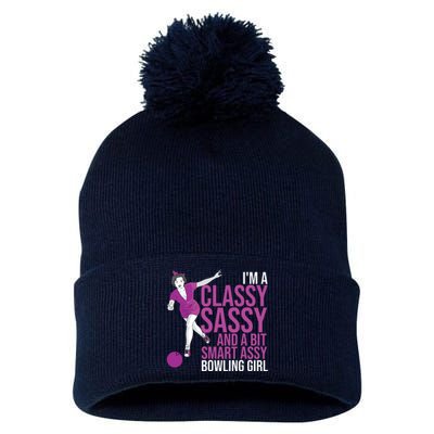 Funny Smart Assy Bowling Gift For Classy Bowler Women Pom Pom 12in Knit Beanie