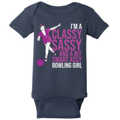 Funny Smart Assy Bowling Gift For Classy Bowler Women Baby Bodysuit