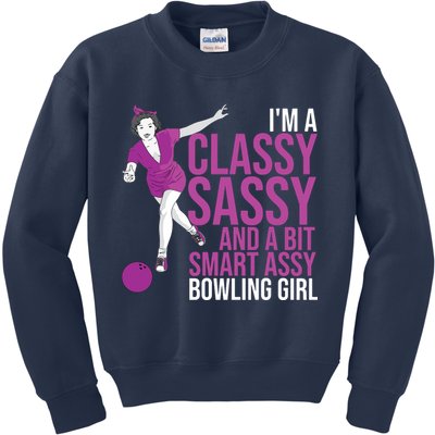 Funny Smart Assy Bowling Gift For Classy Bowler Women Kids Sweatshirt