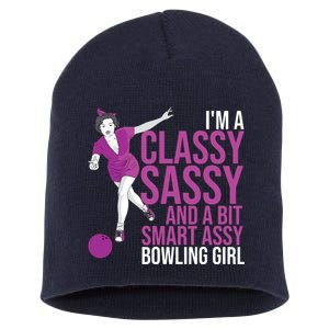 Funny Smart Assy Bowling Gift For Classy Bowler Women Short Acrylic Beanie