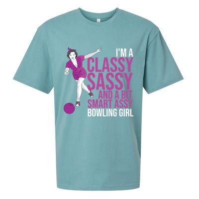 Funny Smart Assy Bowling Gift For Classy Bowler Women Sueded Cloud Jersey T-Shirt