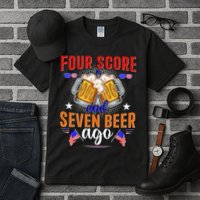 Four Score And Seven Beer Ago 4th Of July Tall T-Shirt